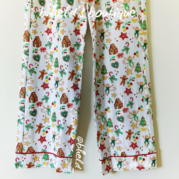 Roller Rabbit Gingerbread Party Long Sleeve Polo Pajamas in Multi Size Small NWT - Picture 12 of 15